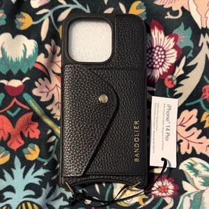 Bandolier Black Pebbled Leather iPhone 14 Pro Case